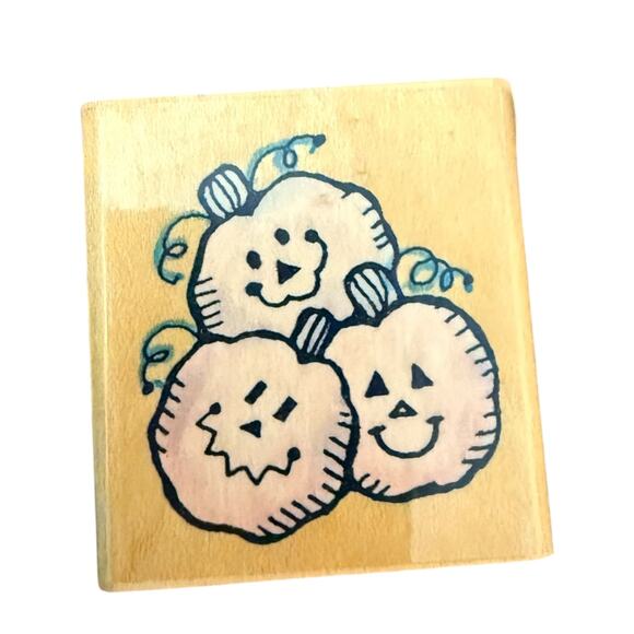 Penny Black 3 Pumpkins 180C Halloween Rubber Stamp - Picture 1 of 4